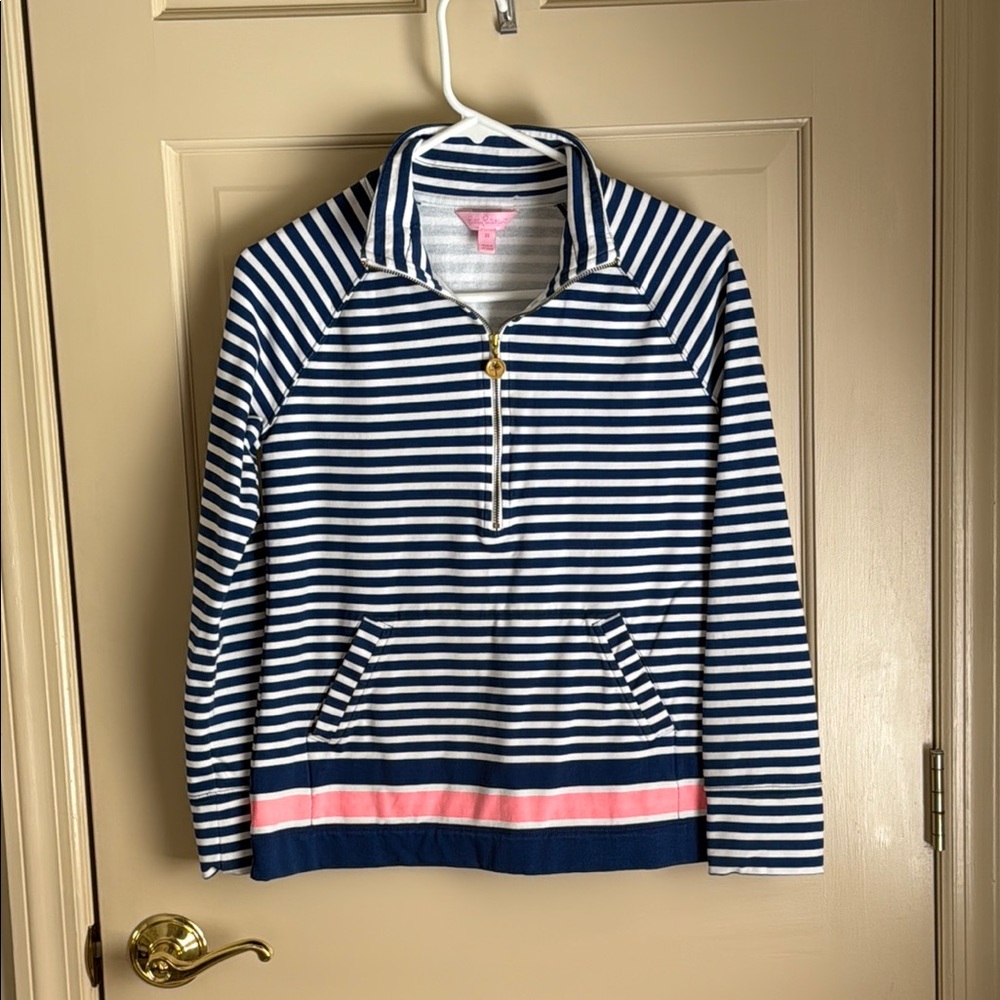 Lilly Pulitzer Blue and White Striped Sweatshirt